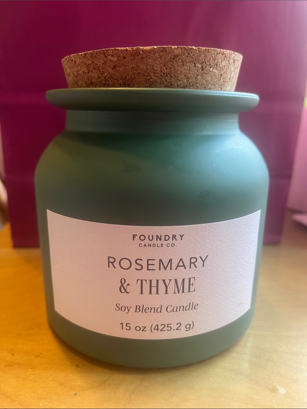 New Unused Soy Blend Candle - Rosemary & Thyme
